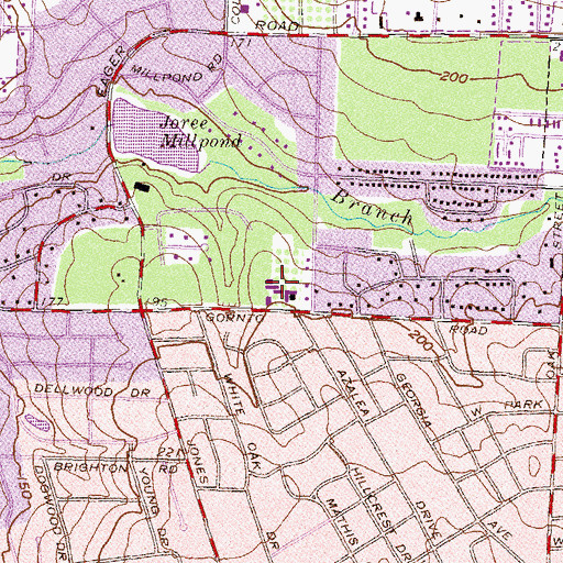 Topographic Map of Saint Johns School, GA
