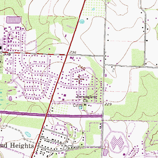 Topographic Map of Schoer Estates, GA