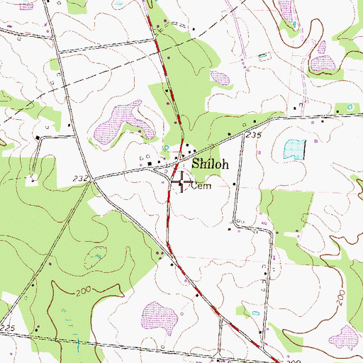 Topographic Map of Shiloh Church, GA