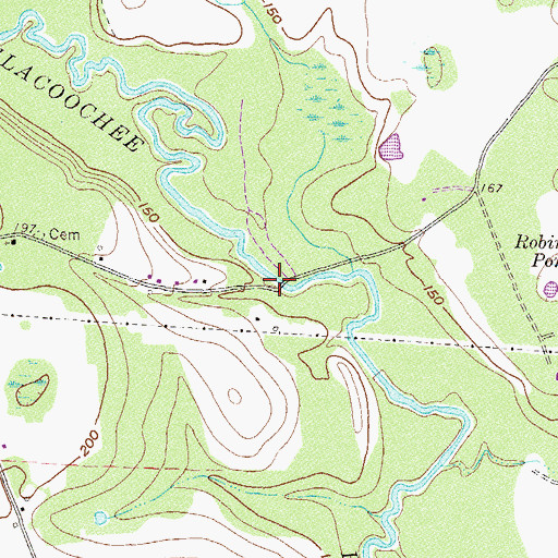 Topographic Map of Tyler Bridge, GA