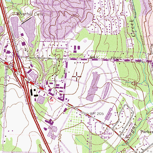 Topographic Map of Valdosta Mall Shopping Center, GA