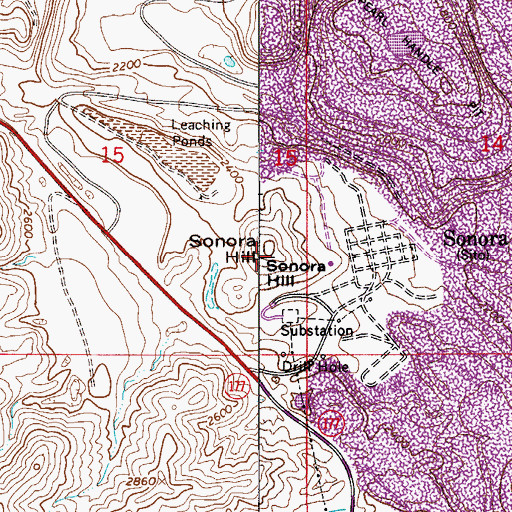 Topographic Map of Sonora Hill, AZ