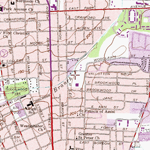 Topographic Map of Vallotton Park, GA
