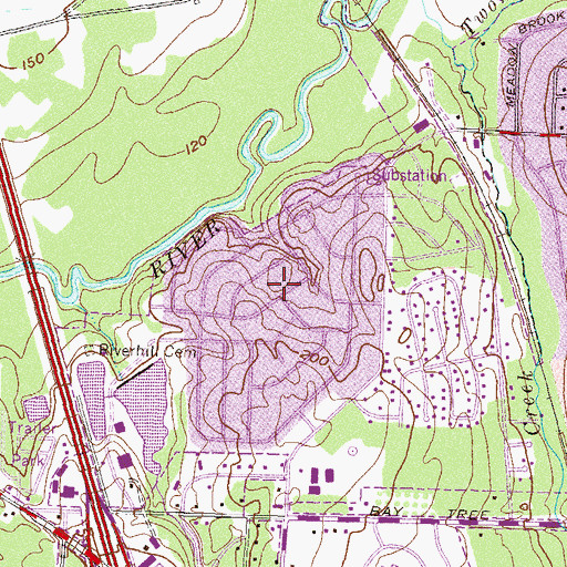 Topographic Map of Wood Valley, GA