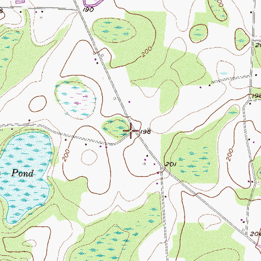 Topographic Map of Woods Chapel Church, GA