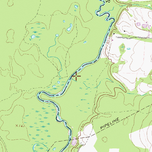 Topographic Map of Redding Cemetery, GA