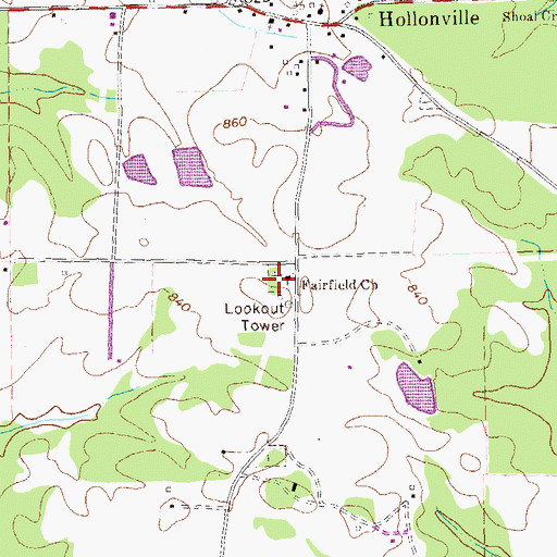 Topographic Map of Fairfield Cemetery, GA