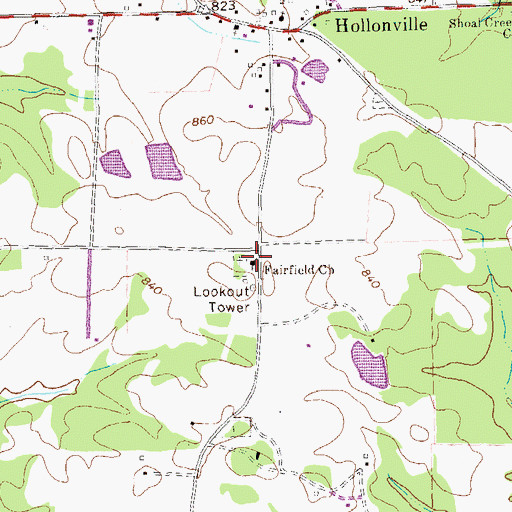 Topographic Map of Fairfield School (historical), GA