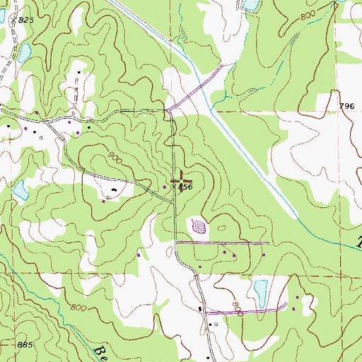 Topographic Map of Greene Cemetery, GA