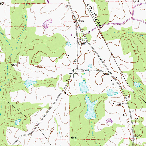 Topographic Map of Midway Church (historical), GA