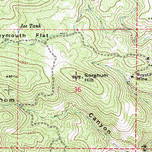Topographic Map of Sorghum Hill, AZ