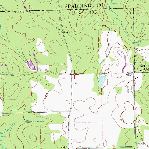 Topographic Map of Mount Hebron Church, GA