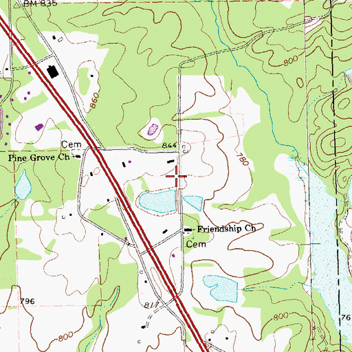 Topographic Map of New Friendship Church, GA