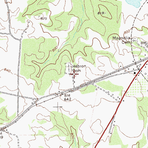 Topographic Map of Old Hebron Church (historical), GA