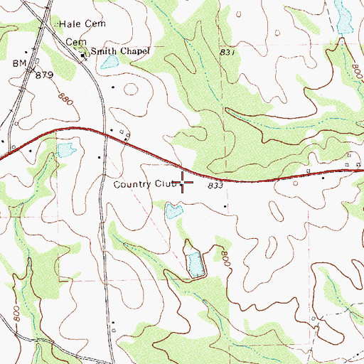 Topographic Map of Old Town Country Club, GA