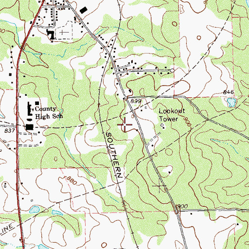 Topographic Map of Pike County Elementary School, GA