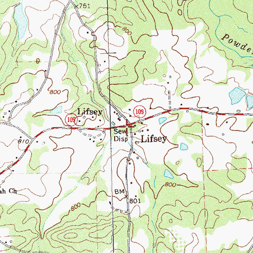 Topographic Map of Pine Mountain Springs Church (historical), GA