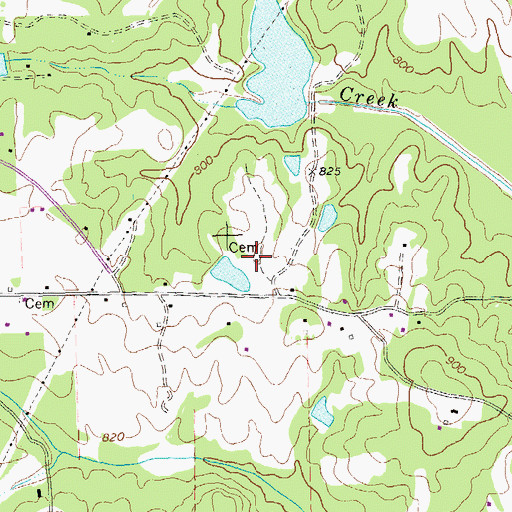 Topographic Map of Shivers Cemetery, GA