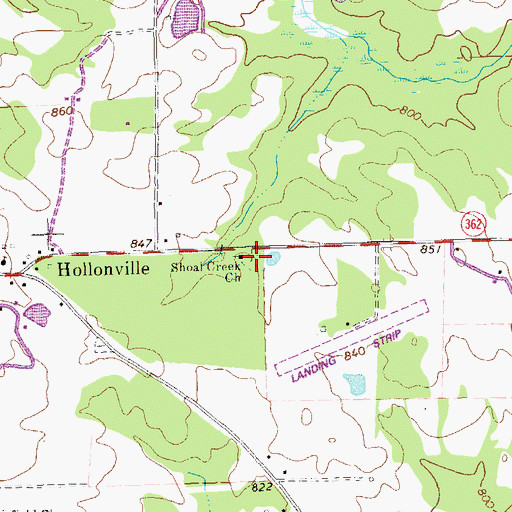 Topographic Map of Shoal Creek Cemetery, GA