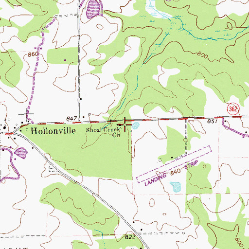 Topographic Map of Shoal Creek School (historical), GA