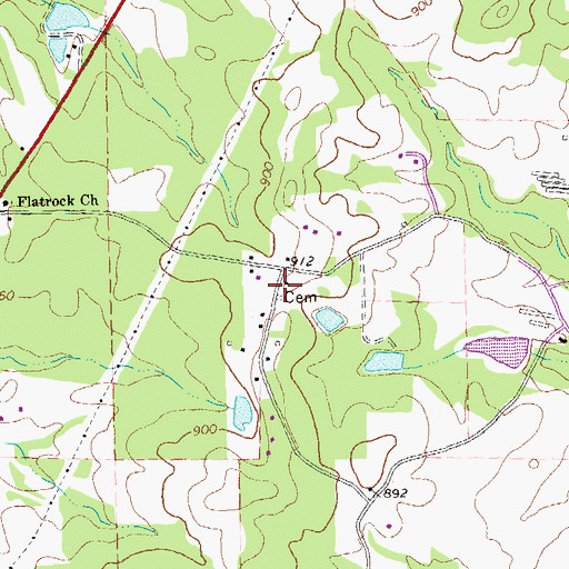 Topographic Map of Sikes Cemetery, GA