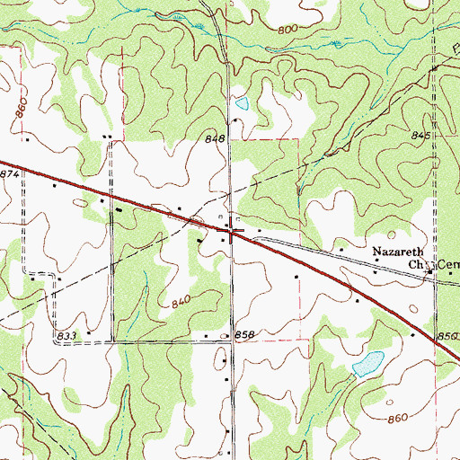 Topographic Map of Weaver (historical), GA