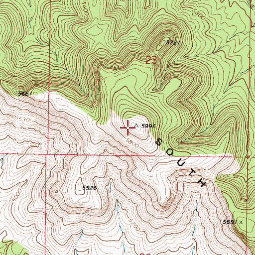 Topographic Map of South Butte, AZ