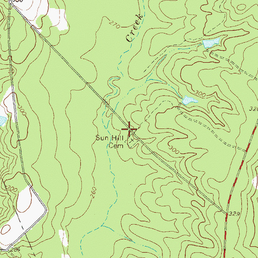 Topographic Map of Batson Baptist Church (historical), GA