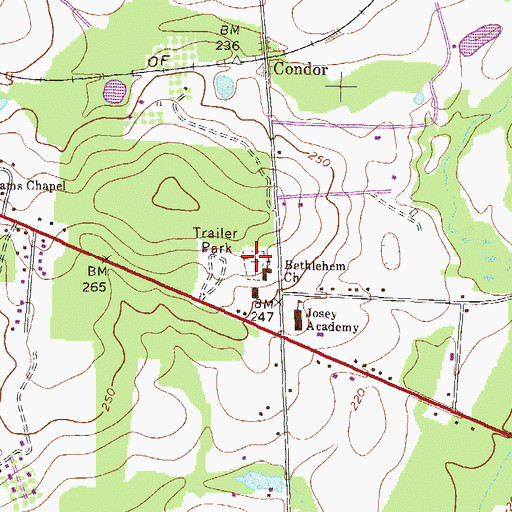 Topographic Map of Bethlehem Cemetery, GA