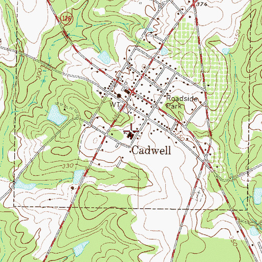Topographic Map of Cadwell School, GA