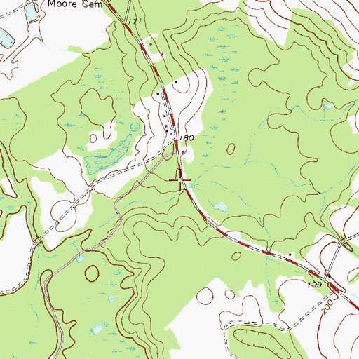 Topographic Map of Cady Spring Church (historical), GA