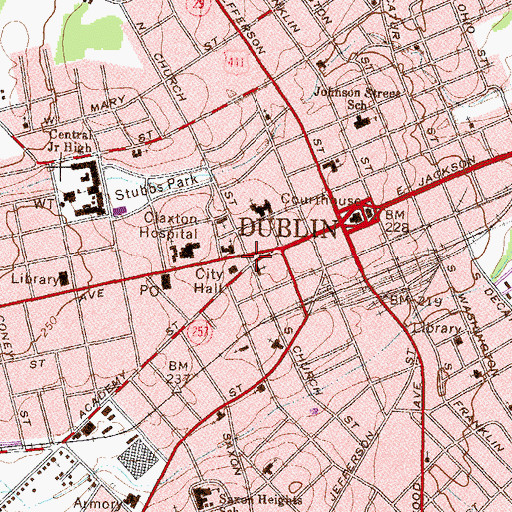 Topographic Map of Carnegie Library (historical), GA