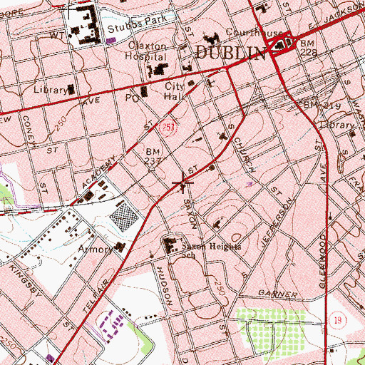Topographic Map of Centenary Methodist Church, GA