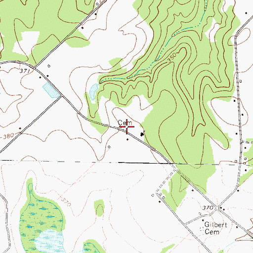 Topographic Map of Centerville Cemetery, GA
