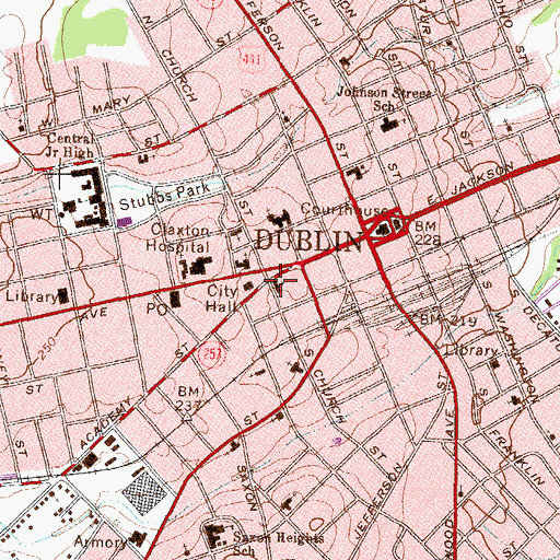 Topographic Map of Christ Episcopal Church, GA