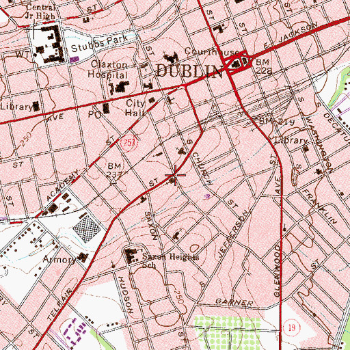 Topographic Map of Church of God, GA