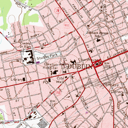 Topographic Map of Church of the Immaculate Conception, GA