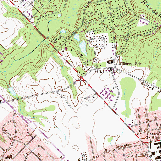 Topographic Map of Claxton Crossing Shopping Center, GA