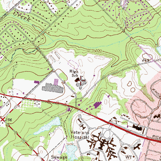 Topographic Map of Dublin High School, GA