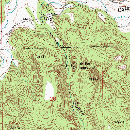 Topographic Map of South Fork Campground, AZ