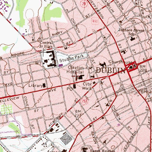 Topographic Map of Henry Memorial Presbyterian Church, GA