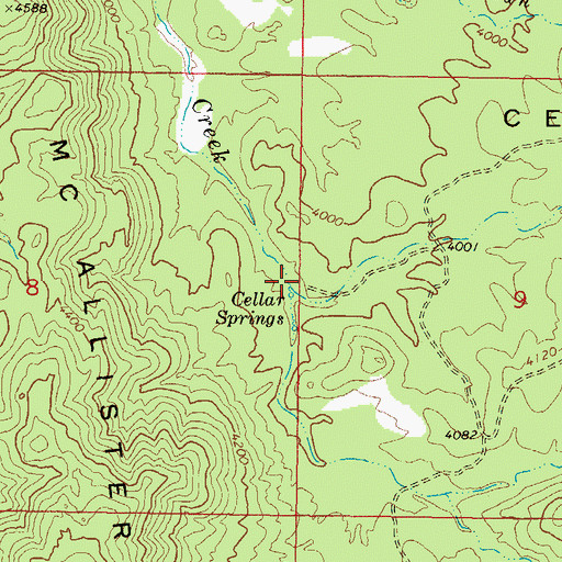 Topographic Map of South Fork Cellar Springs Creek, AZ