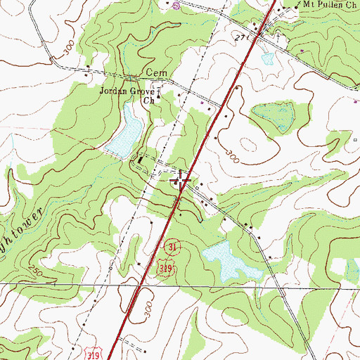 Topographic Map of Jordan Grove Church, GA