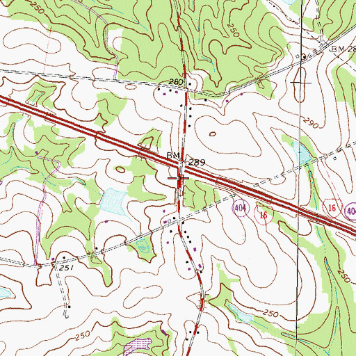 Topographic Map of Long Branch School (historical), GA