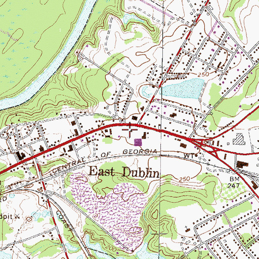 Topographic Map of Market Square Shopping Center, GA