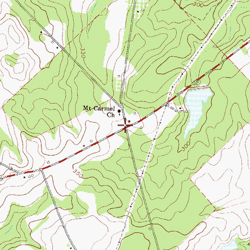 Topographic Map of Nameless, GA