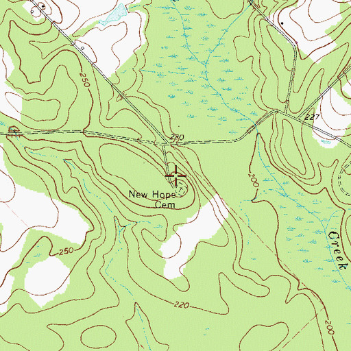 Topographic Map of New Hope Church (historical), GA