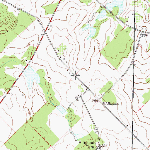 Topographic Map of New Salem School (historical), GA