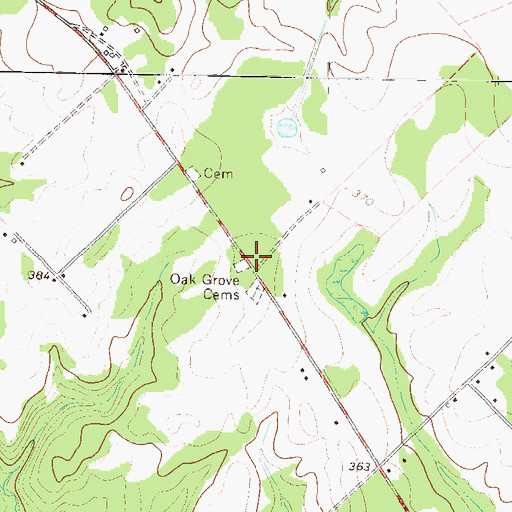 Topographic Map of Oak Grove Church (historical), GA
