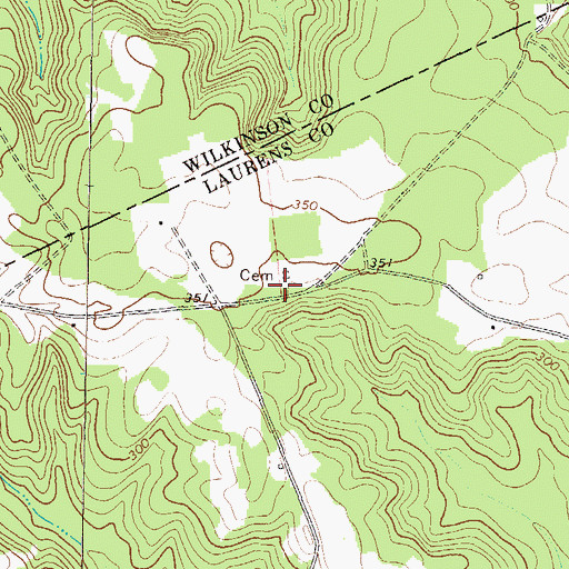 Topographic Map of Old Evergreen School (historical), GA
